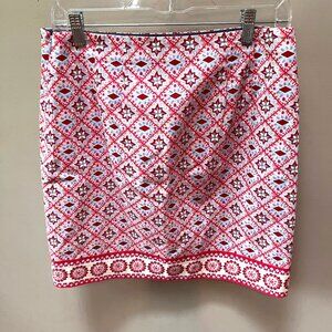 Talbots‎ Multicolor Geometric Print Skirt Women's 4 Cotton/Spandex/Polyester